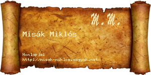 Misák Miklós névjegykártya